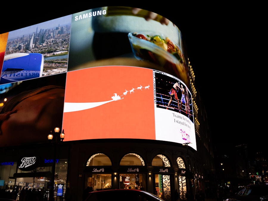 Digital billboard campaign at night