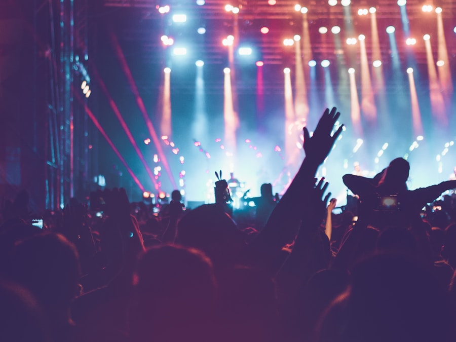 Event branding stage lights crowd