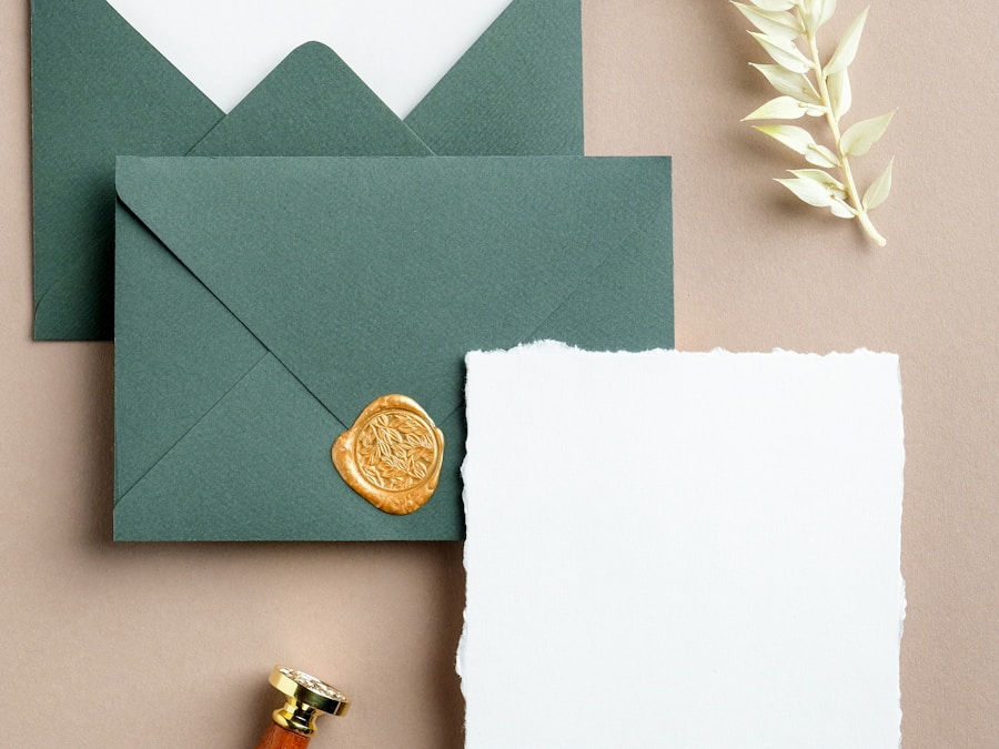 Wedding stationery flatlay invitation