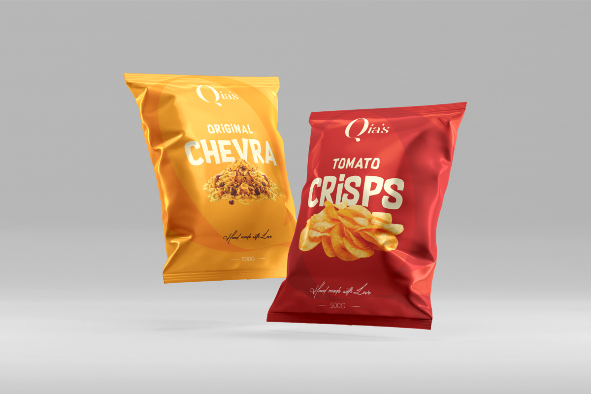 Qia's crisps packaging design
